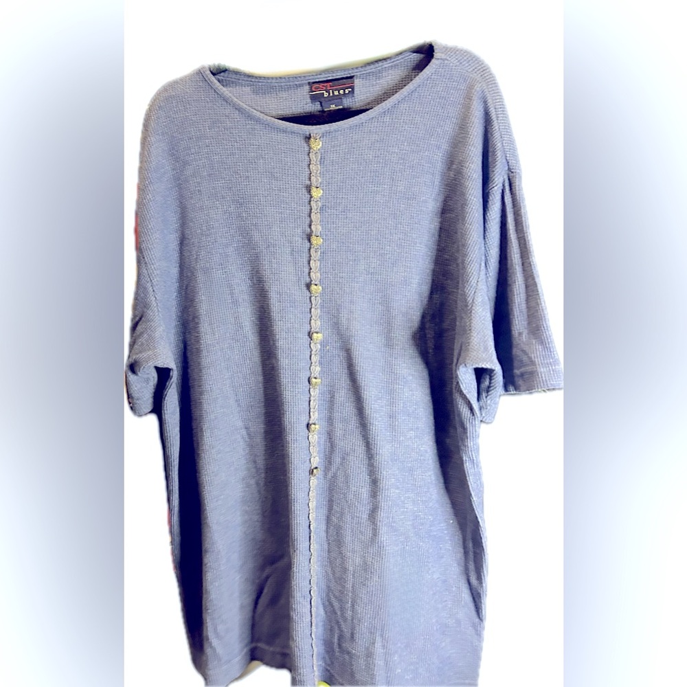 CST BLUES 1X small waffle texture blue jeans wash color stretch soft cotton feel